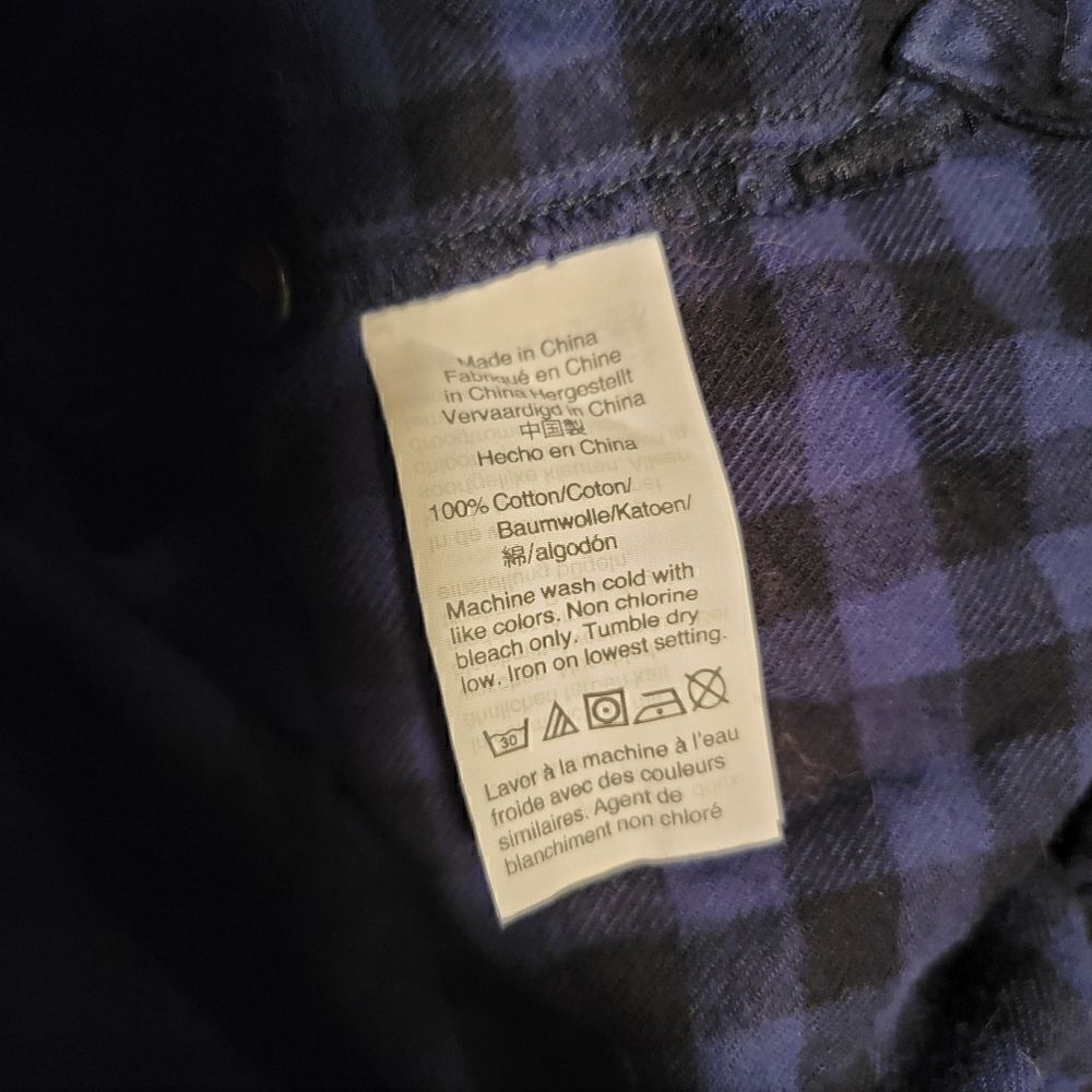 Madewell Blue Plaid Flannel Slim Boyfriend Shirt size XS - Picture 8 of 9